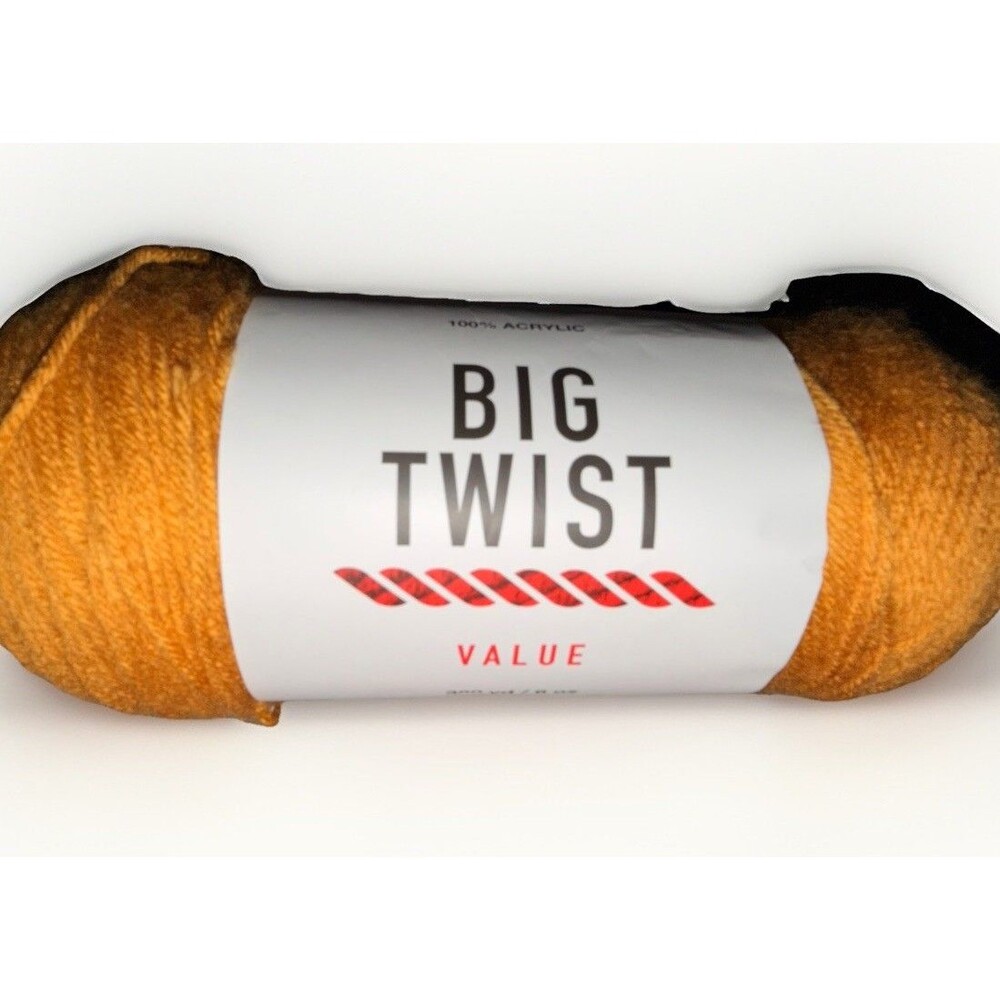 Big Twist Value Acrylic Yarn 6oz 380 Yds 4 Medium Worsted Mustard Yellow